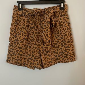 A New Day Leopard Print Tie Waist Shorts